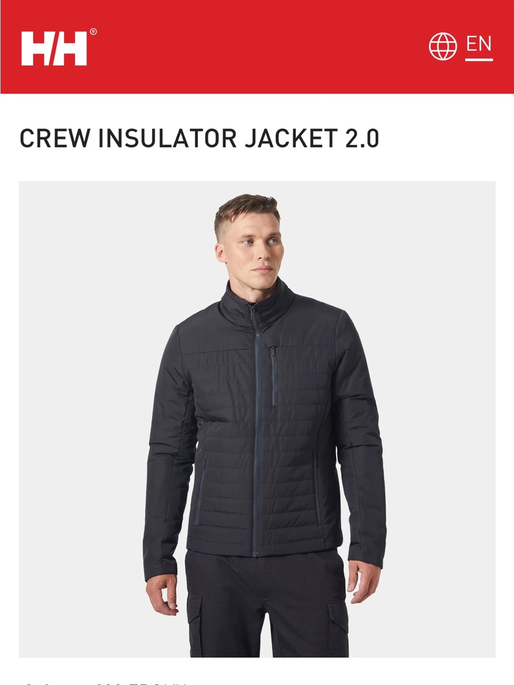 Helly Hansen Crew Insulator Jacket 2.0 - Black